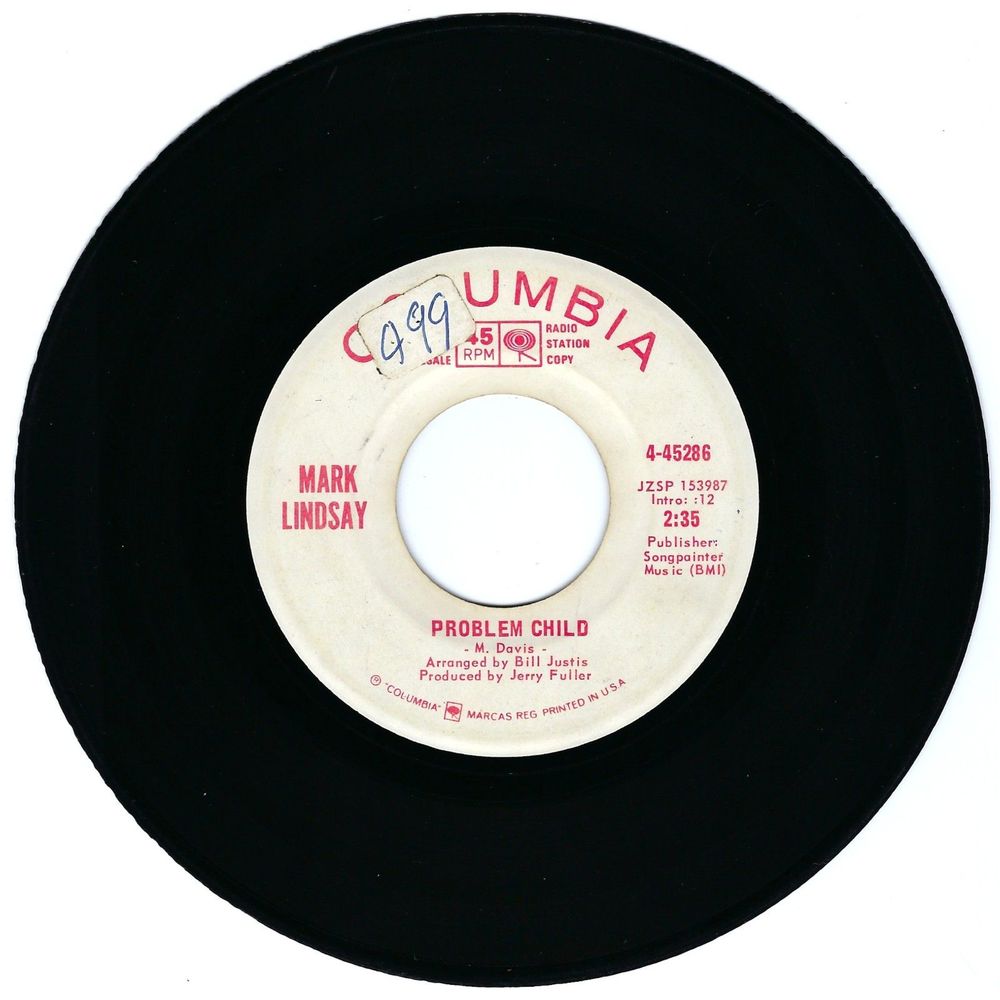 Mark Lindsay 45 RPM - Problem Child - Columbia Promo VG Rock '70